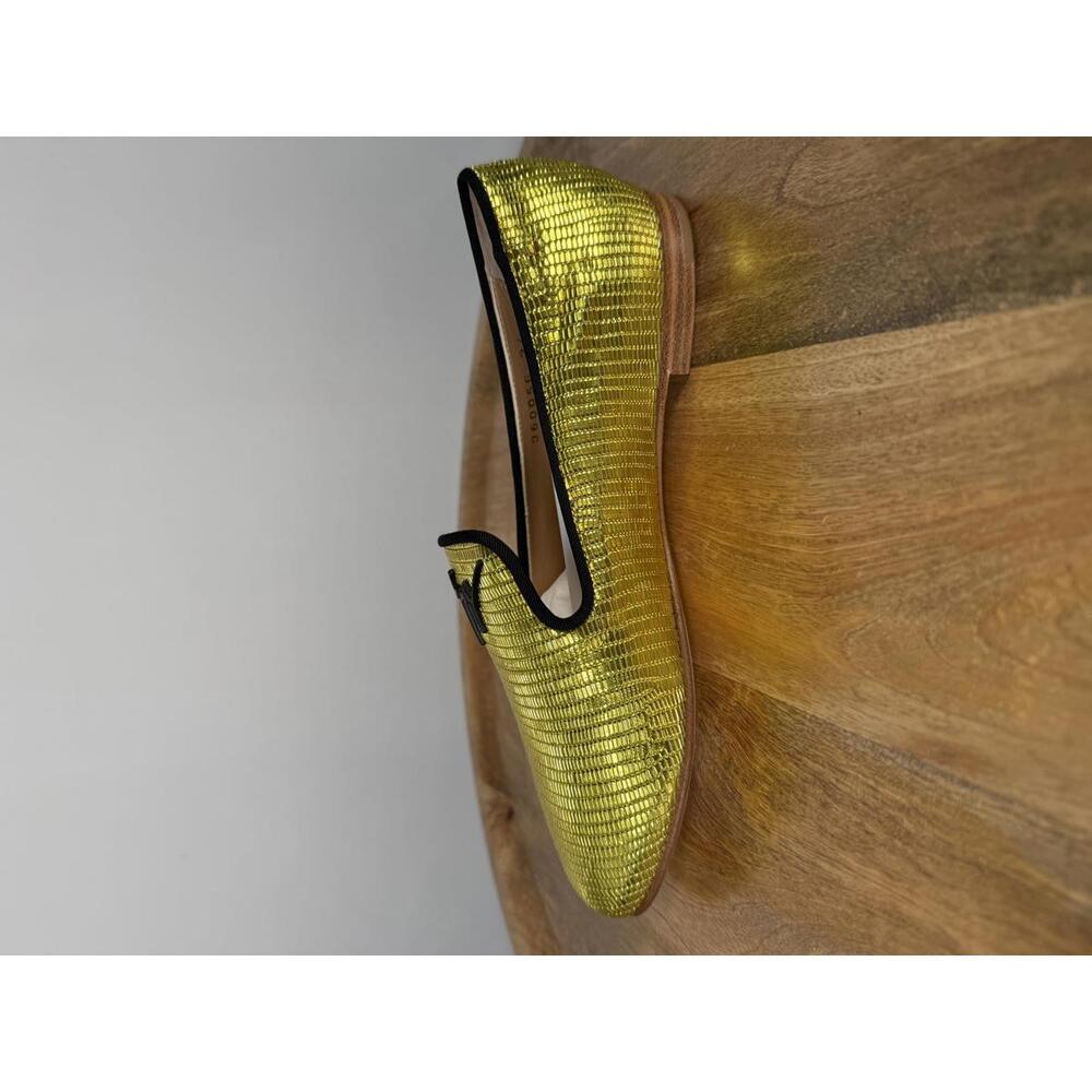 Giuseppe Zanotti Gold Tetra Trend Loafers Slip-On EU 34 (US 4) Luxury Flats NWB - Picture 11 of 13